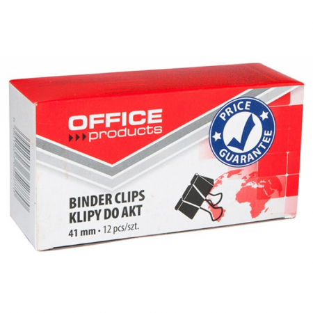 Clipsuri - Clip hartie 41mm, 12buc/cutie, Office Products - negru