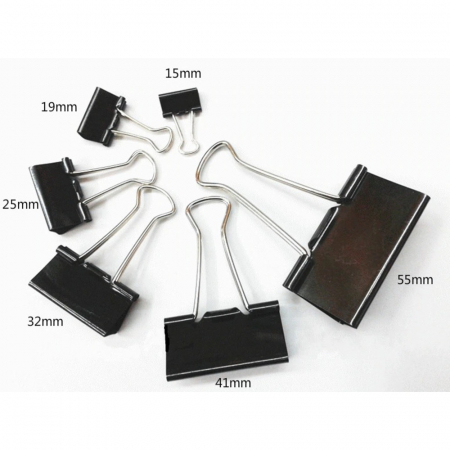 Clip hartie 41mm, 12buc/cutie, Office Products - negru [2]