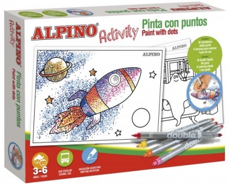 Creioane grafit - Cutie cu articole creative pentru copii, ALPINO Activity - Paint with dots
