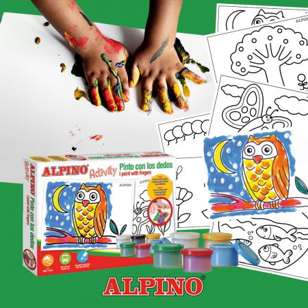 Creioane grafit - Cutie cu articole creative pentru copii, ALPINO Activity - Paint with the finger