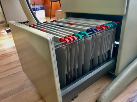 Dosar suspendabil, gheare retractabile din plastic color, din carton gri, Elba Varo [5]