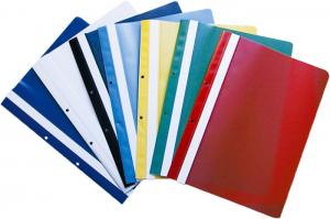 Dosare din plastic - Dosar plastic cu sina, cu gauri, 10 buc/set, Optima - albastru