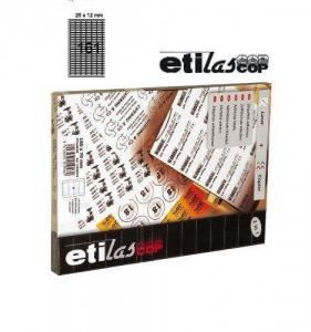 Etichete autoadezive - Etichete autoadezive 161/A4, 25 x 12 mm, 100 coli/top - colturi rotunjite, ETILASCOP - albe
