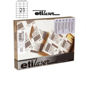 Produse din hartie - Etichete autoadezive  21/A4, 70 x 42,3 mm, 200 coli/top, ETILASER - albe