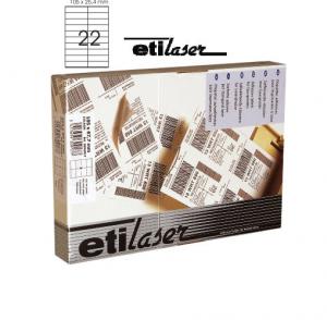 Produse din hartie - Etichete autoadezive  22/A4, 105 x 25,4 mm, 200 coli/top, ETILASER - albe