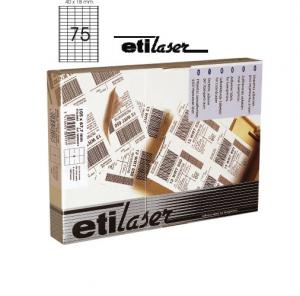 Produse din hartie - Etichete autoadezive  75/A4, 40 x 18 mm, 200 coli/top, ETILASER - albe