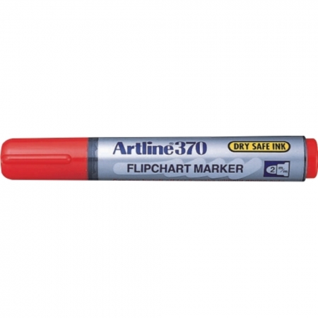 Markere pentru tabla si flipchart - Flipchart marker ARTLINE 370 - Dry safe ink, corp plastic, varf rotund 2.0mm - rosu