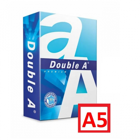 Hartie pentru copiator si imprimanta - Hartie DOUBLE A Premium, A5, alba, 80g/mp, 500 coli/top, clasa A+