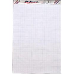 Hartie pentru flipcharturi - Rezerva hârtie pentru flipchart, 50coli/top, 90g/mp, (velin/caroiata - cu microperforatii) Optima