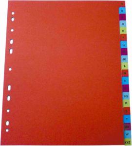 Indecsi, separatoare - Index plastic color, numeric 1-12, A4, 125 microni, Optima