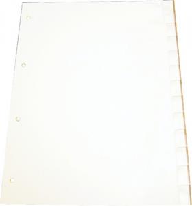 Indecsi, separatoare - Separatoare plastic gri personalizabil, A4, 125 microni, 12 file/set, Optima