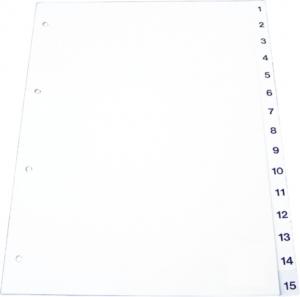 Indecsi, separatoare - Index plastic gri, lunar Ian-Dec, A4, 120 microni, Optima