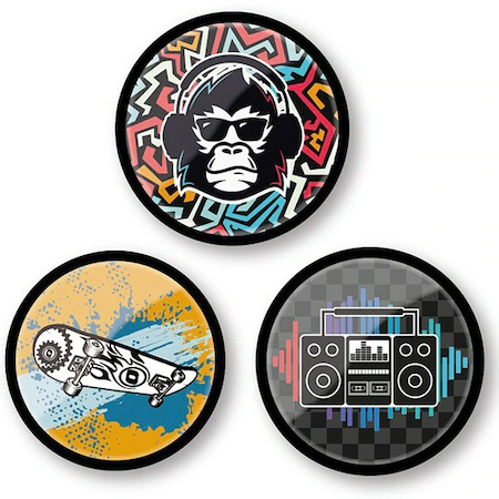 Ghiozdane - Insigne, 3buc/set, Roller NIKIDOM - Beat