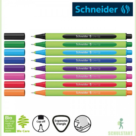 Linere - Liner SCHNEIDER Line-Up, rubber grip, varf fetru 0.4mm - albastru lapis