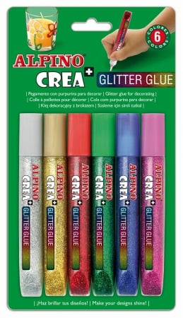 Creioane grafit - Lipici Glitter Classic, 6 buc/blister, ALPINO Crea+