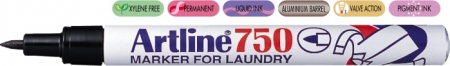 Markere speciale - Marker ARTLINE 750, pentru textile, corp metalic, varf rotund 0.7mm - negru
