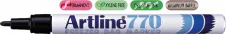 Markere speciale - Marker ARTLINE 770, pentru pachete congelate, corp metalic, varf rotund 1.0mm - negru