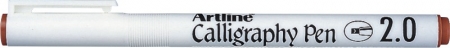 Markere pentru caligrafie - Marker ARTLINE Calligraphy, varf tesit din fetru 2.0mm - maro