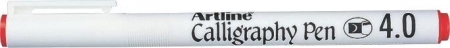Markere pentru caligrafie - Marker ARTLINE Calligraphy, varf tesit din fetru 4.0mm - rosu