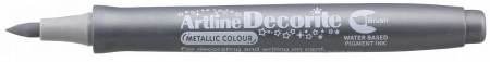Markere speciale - Marker ARTLINE Decorite, varf flexibil (tip pensula) - argintiu