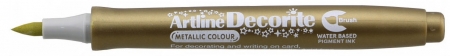 Markere speciale - Marker ARTLINE Decorite, varf flexibil (tip pensula) - auriu