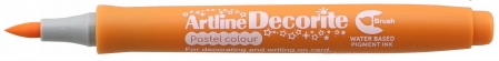 Markere speciale - Marker ARTLINE Decorite, varf flexibil (tip pensula) - orange pastel