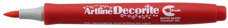 Markere speciale - Marker ARTLINE Decorite, varf flexibil (tip pensula) - rosu