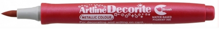 Markere speciale - Marker ARTLINE Decorite, varf flexibil (tip pensula) - rosu metalizat