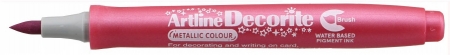 Markere speciale - Marker ARTLINE Decorite, varf flexibil (tip pensula) - roz metalizat