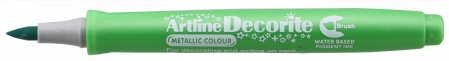 Markere speciale - Marker ARTLINE Decorite, varf flexibil (tip pensula) - verde metalizat