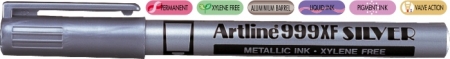 Markere cu vopsea - Marker cu vopsea ARTLINE 999XF, corp metalic, varf rotund 0.8mm - argintiu