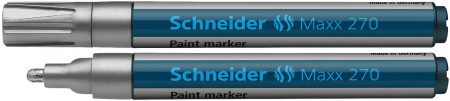 Markere cu vopsea - Marker cu vopsea SCHNEIDER Maxx 270, varf rotund 1-3mm - argintiu