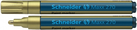 Markere cu vopsea - Marker cu vopsea SCHNEIDER Maxx 270, varf rotund 1-3mm - auriu