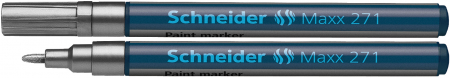 Markere cu vopsea - Marker cu vopsea SCHNEIDER Maxx 271, varf rotund 1-2mm - argintiu