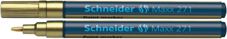 Markere cu vopsea - Marker cu vopsea SCHNEIDER Maxx 271, varf rotund 1-2mm - auriu