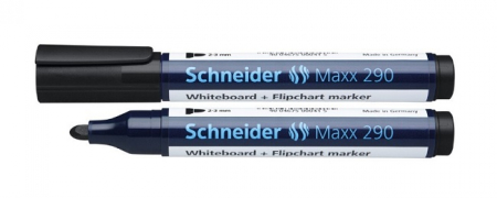 Markere pentru tabla si flipchart - Marker SCHNEIDER Maxx 290, pentru tabla de scris+flipchart, varf rotund 2-3mm - negru