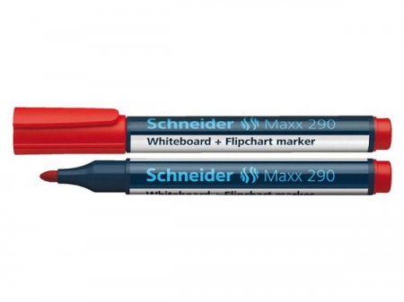 Markere pentru tabla si flipchart - Marker SCHNEIDER Maxx 290, pentru tabla de scris+flipchart, varf rotund 2-3mm - rosu