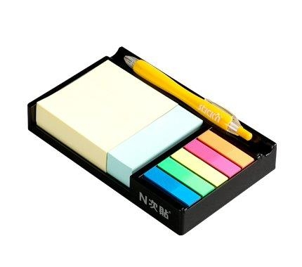 Notesuri autoadezive, cuburi din hartie - Notes autoadeziv cu suport, 76 x 76/76 x 25/45 x 12 mm, Stick"n - culori asortate