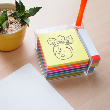 Notes autoadeziv cu suport, 76x76 mm - 400file/set, 76x14 mm - 380file/set, Stick"n -culori asortate [1]