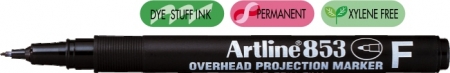 Markere permanente - OHP Permanent marker ARTLINE 853, varf fin - 0.5mm - negru