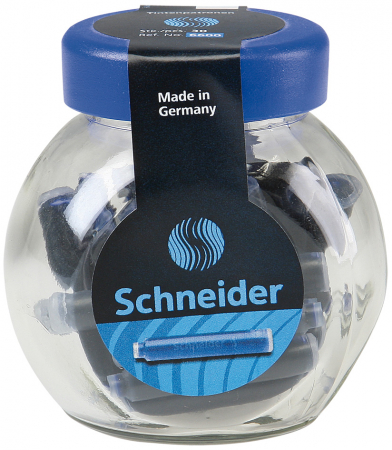 Rezerva cerneala - Patroane cerneala SCHNEIDER, 30buc/borcan cu capac plastic - albastru royal