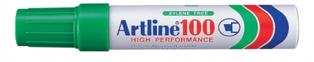 Markere permanente - Permanent marker ARTLINE 100, corp metalic, varf tesit 7.5-12.0mm - verde