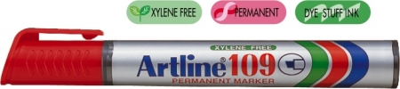 Markere si textmarkere - Permanent marker ARTLINE 109, corp plastic, varf tesit 2.0-5.0mm - rosu