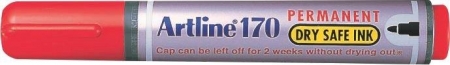 Markere permanente - Permanent marker ARTLINE 170 - Dry safe ink, corp plastic, varf rotund 2.0mm - rosu