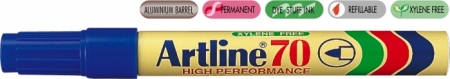Markere permanente - Permanent marker ARTLINE 70, corp metalic, varf rotund 1.5mm - albastru