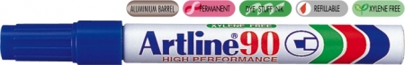 Markere permanente - Permanent marker ARTLINE 90, corp metalic, varf tesit 2.0-5.0mm - albastru