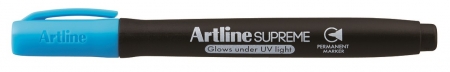 Markere permanente - Permanent marker ARTLINE Supreme Glow, varf rotund 1.0mm, straluceste in lumina UV - albastru