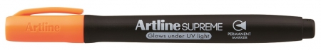 Markere permanente - Permanent marker ARTLINE Supreme Glow, varf rotund 1.0mm, straluceste in lumina UV - orange