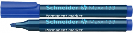 Markere permanente - Permanent marker SCHNEIDER Maxx 133, varf tesit 1+4mm - albastru