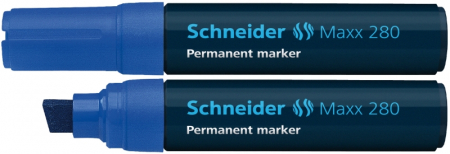 Markere permanente - Permanent marker SCHNEIDER Maxx 280, varf tesit 4+12mm - albastru